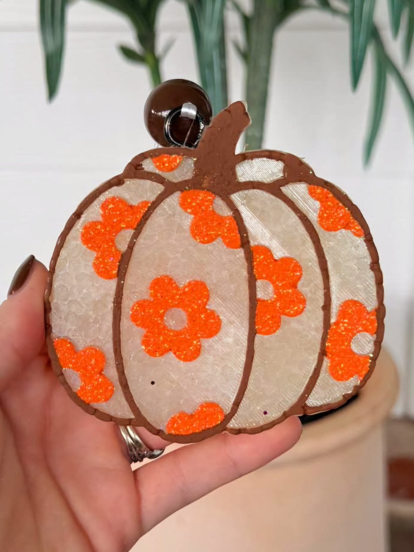 Floral Pumpkin Car Freshie