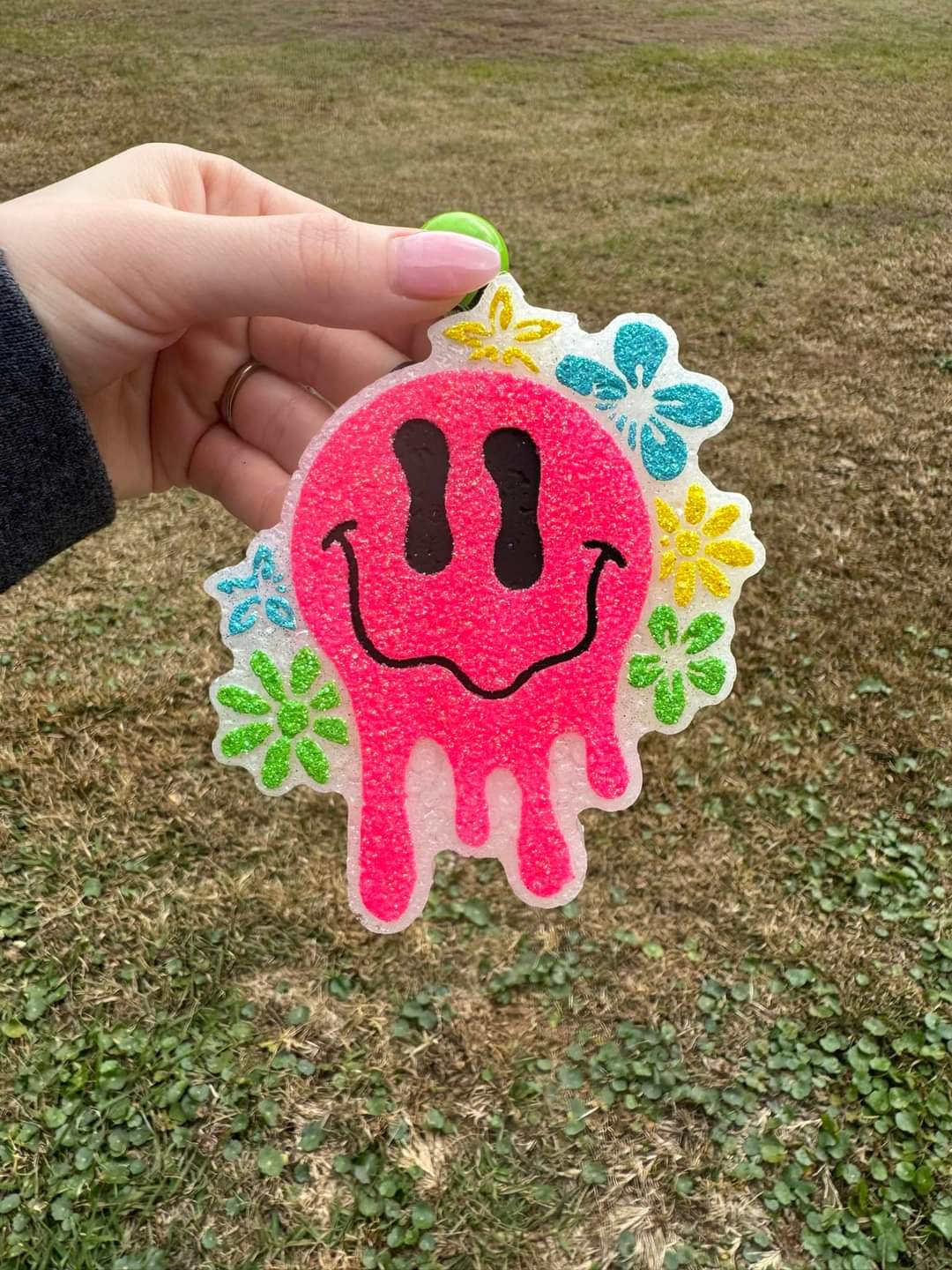 Melting Smiley Floral Car Freshie