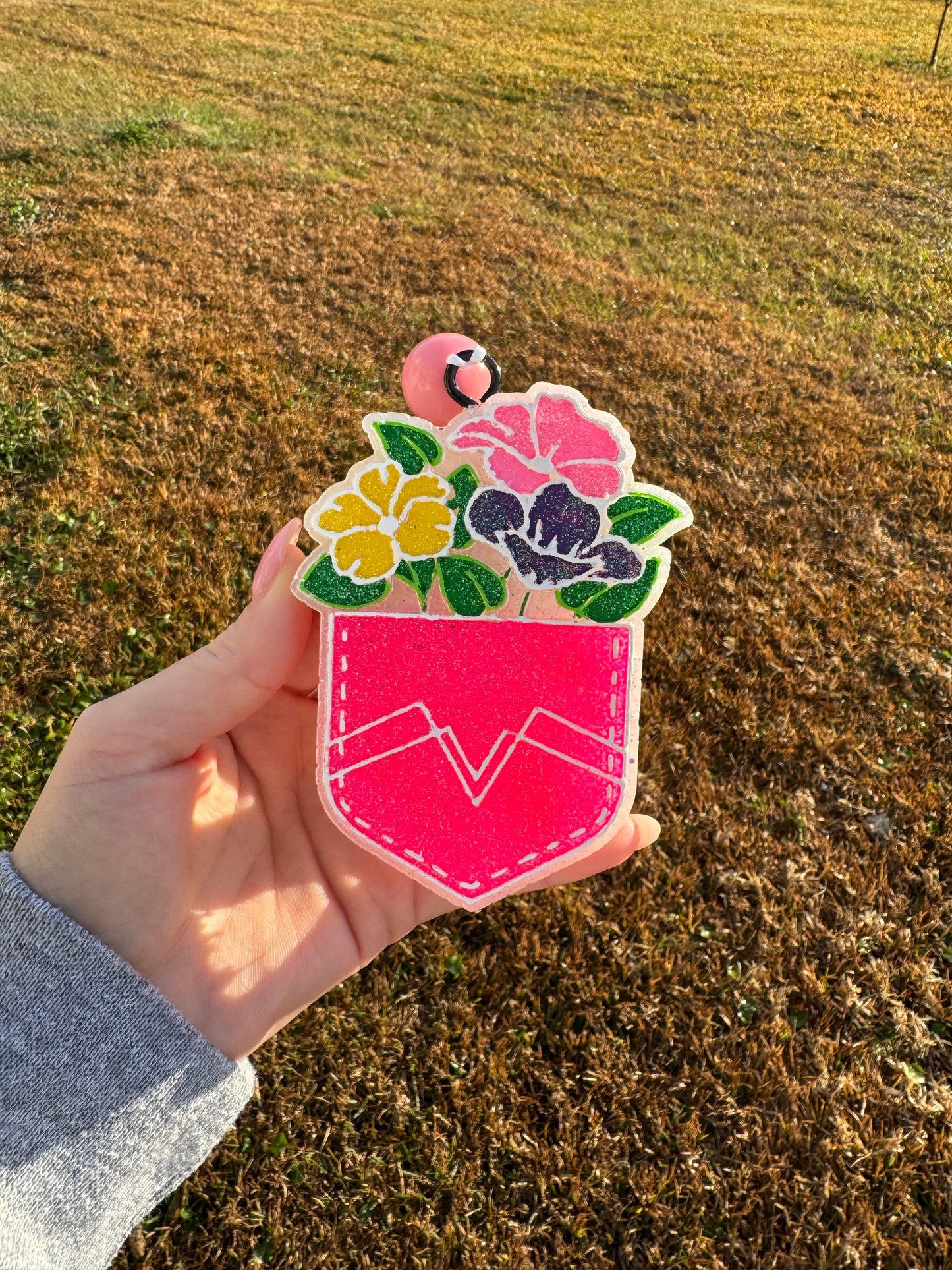 Floral Jean Pocket Car Freshie