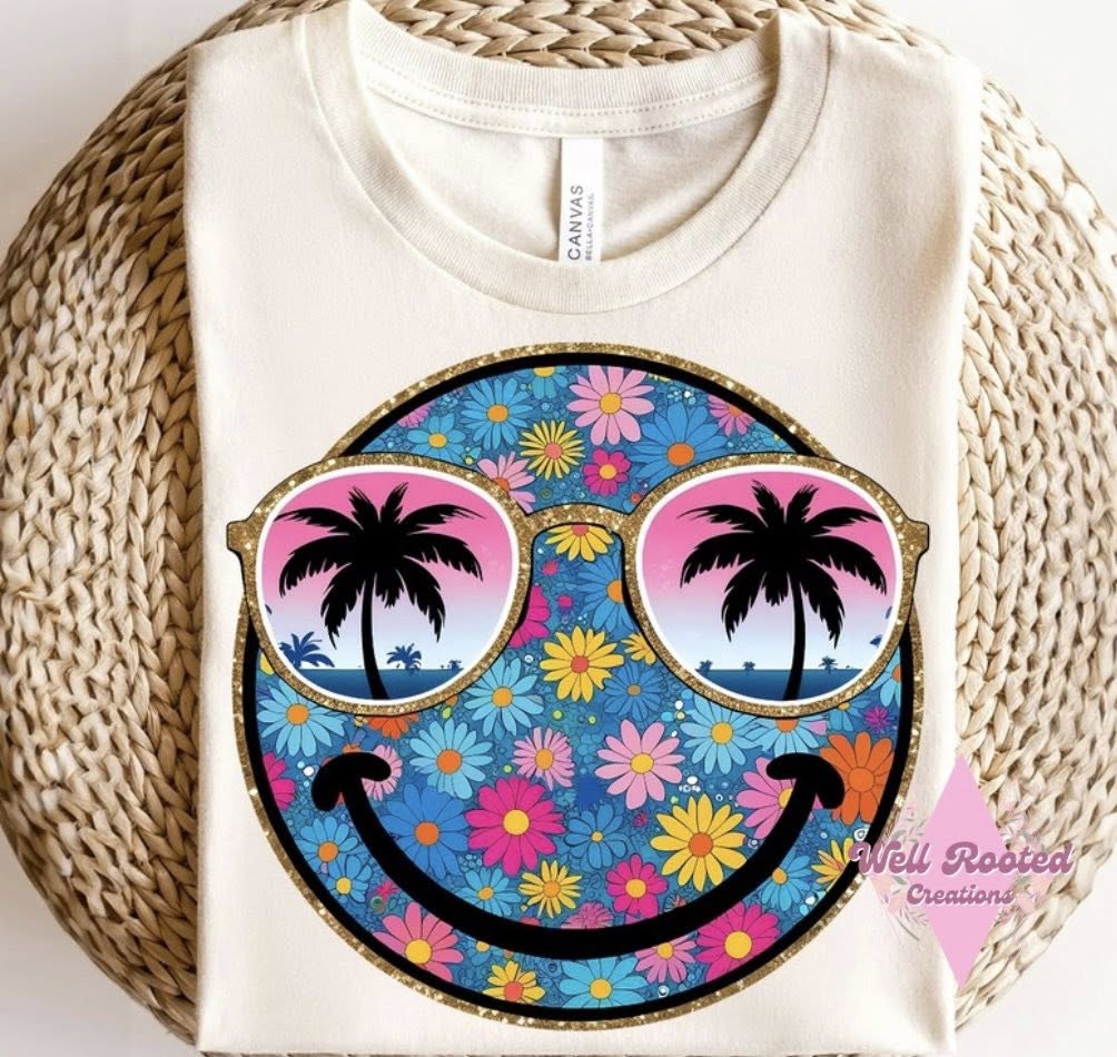 Retro Floral Smiley