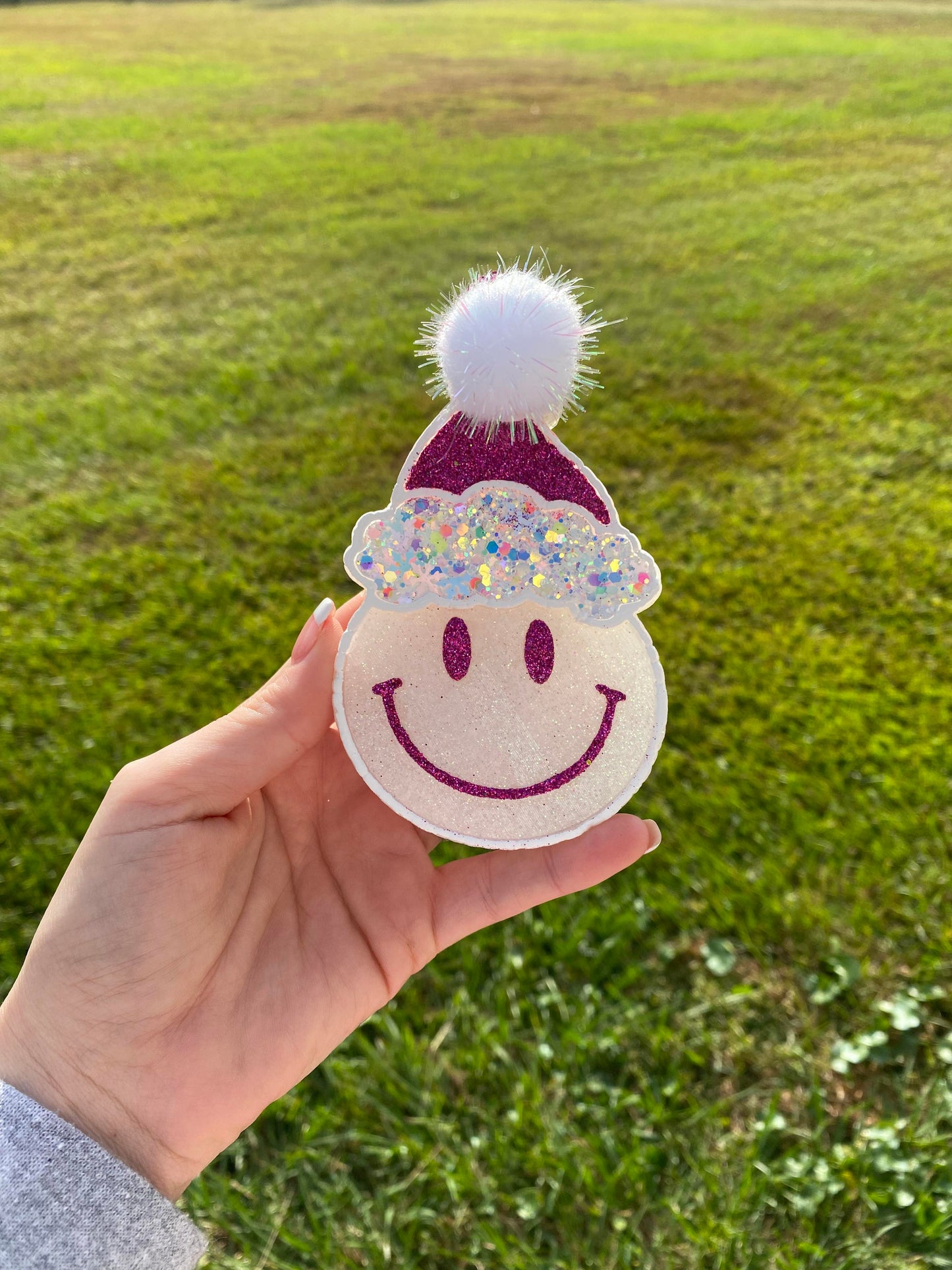 Smiley Face Snowman Car Freshie