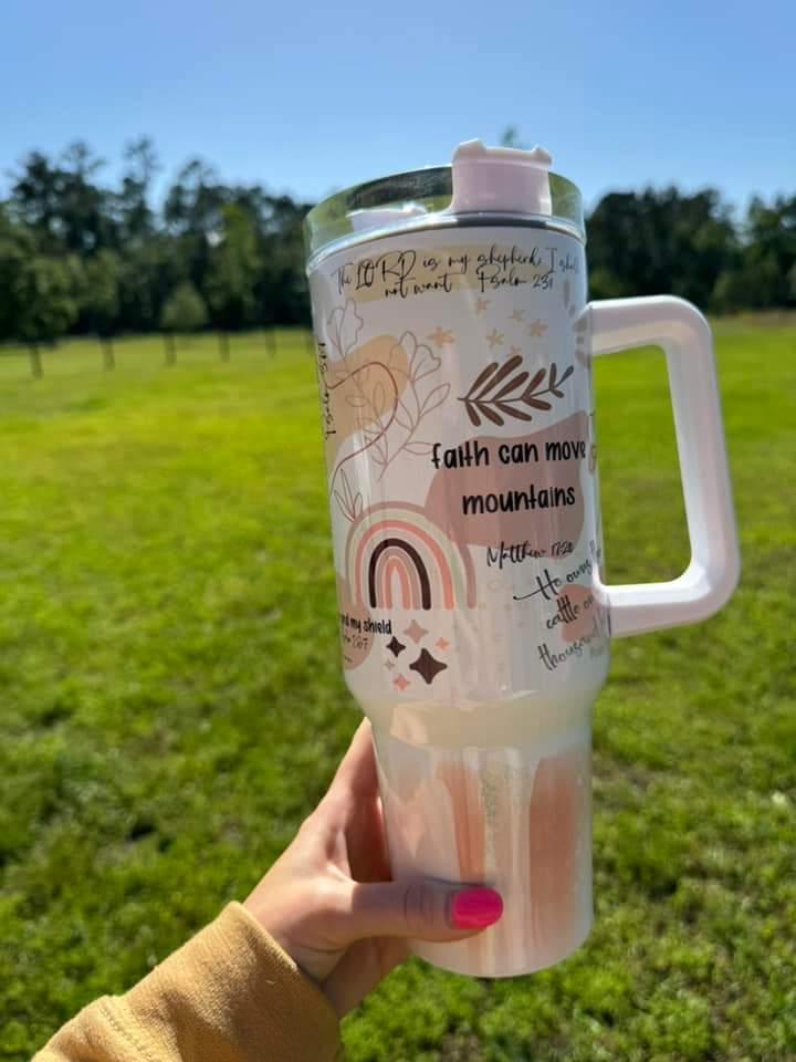 Faith can move mountains 40 oz. Tumbler