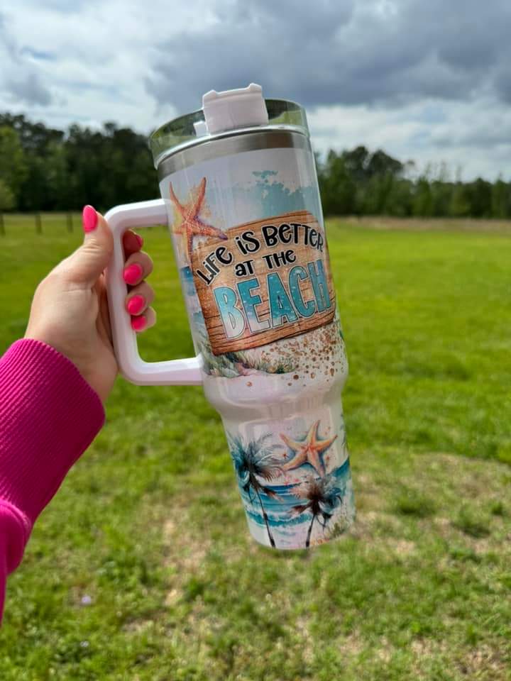 Life is better at the BEACH 40 oz. tumbler
