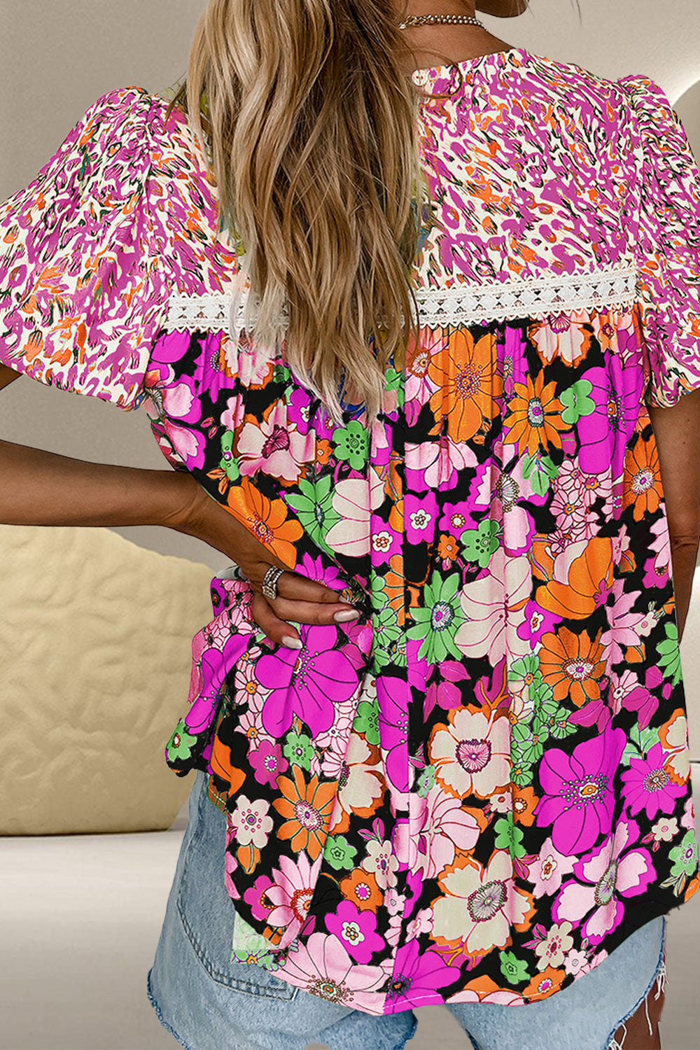 Floral Puff Sleeve Blouse