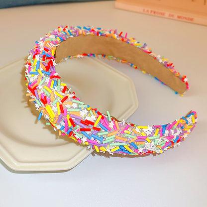 Acrylic Sprinkles Contrast Wide Headband