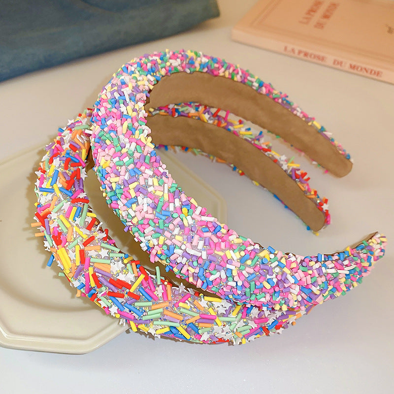 Acrylic Sprinkles Contrast Wide Headband