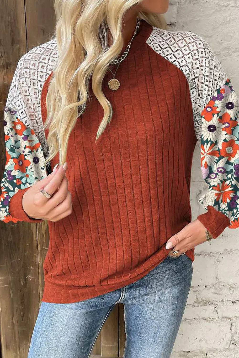 Floral Sleeve Stylish Blouse