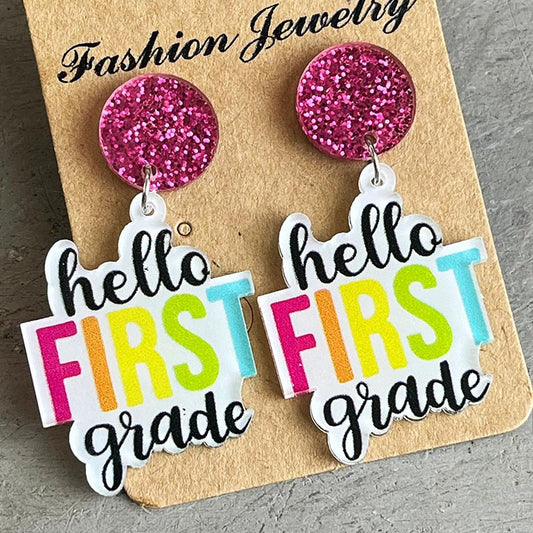 Hello Grade Acrylic Dangle Earrings