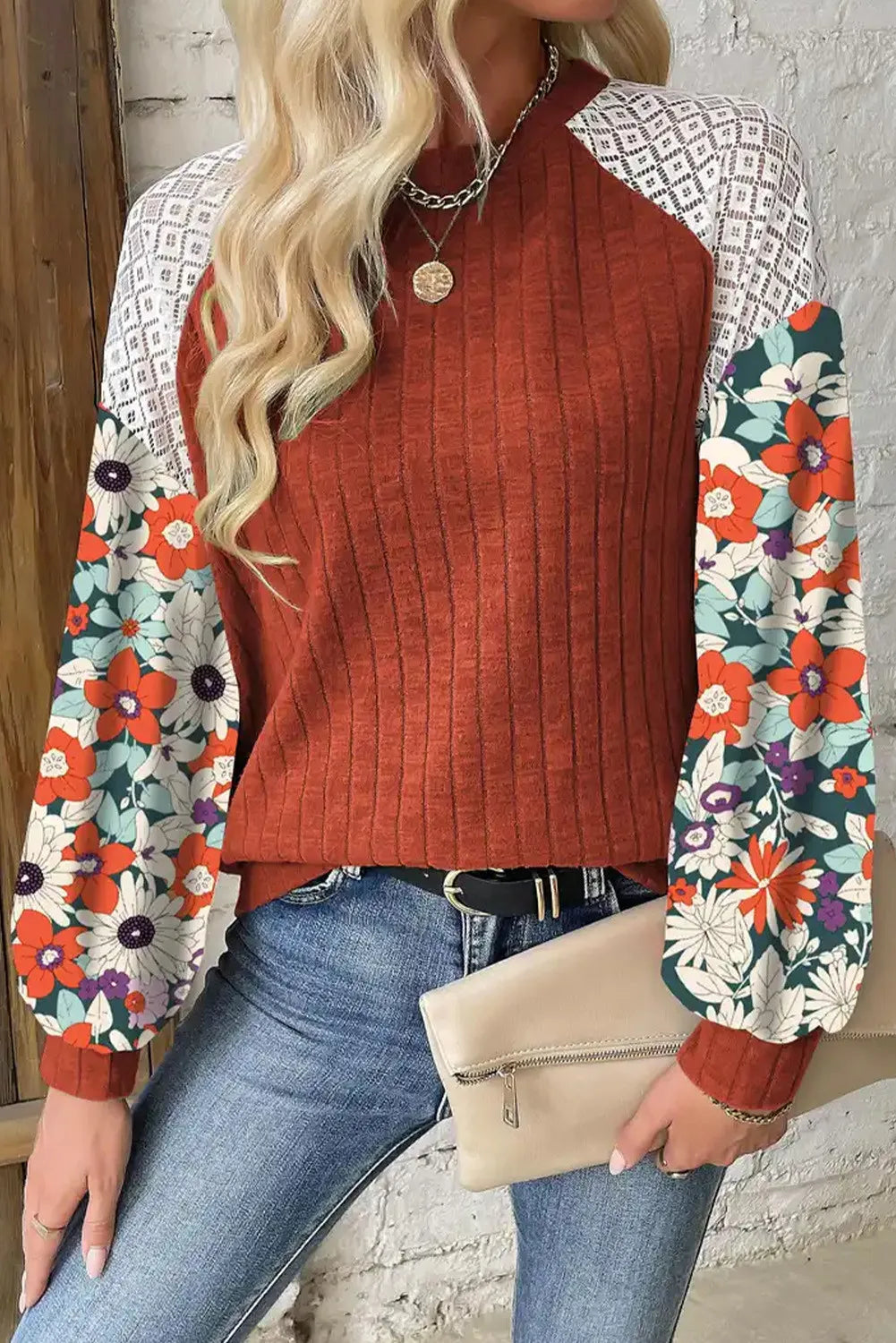 Floral Sleeve Stylish Blouse