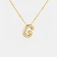 Gold-Plated Bubble Initial Necklace (A-J)