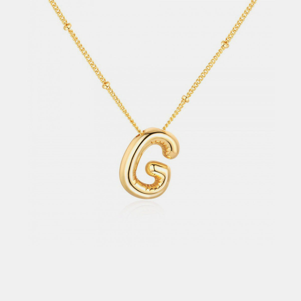 Gold-Plated Bubble Initial Necklace (A-J)