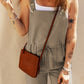 Drawstring Wide Strap Overalls with Pockets