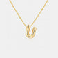 Gold-Plated Bubble Initial Necklace (T-Z)