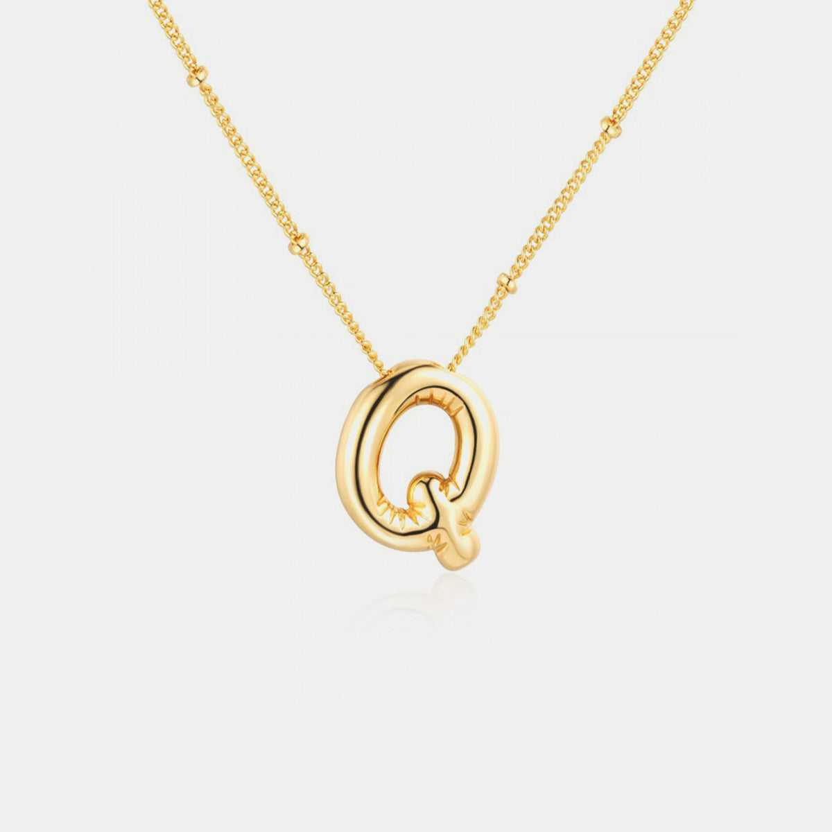 Gold-Plated Bubble Initial Necklace (K-S)