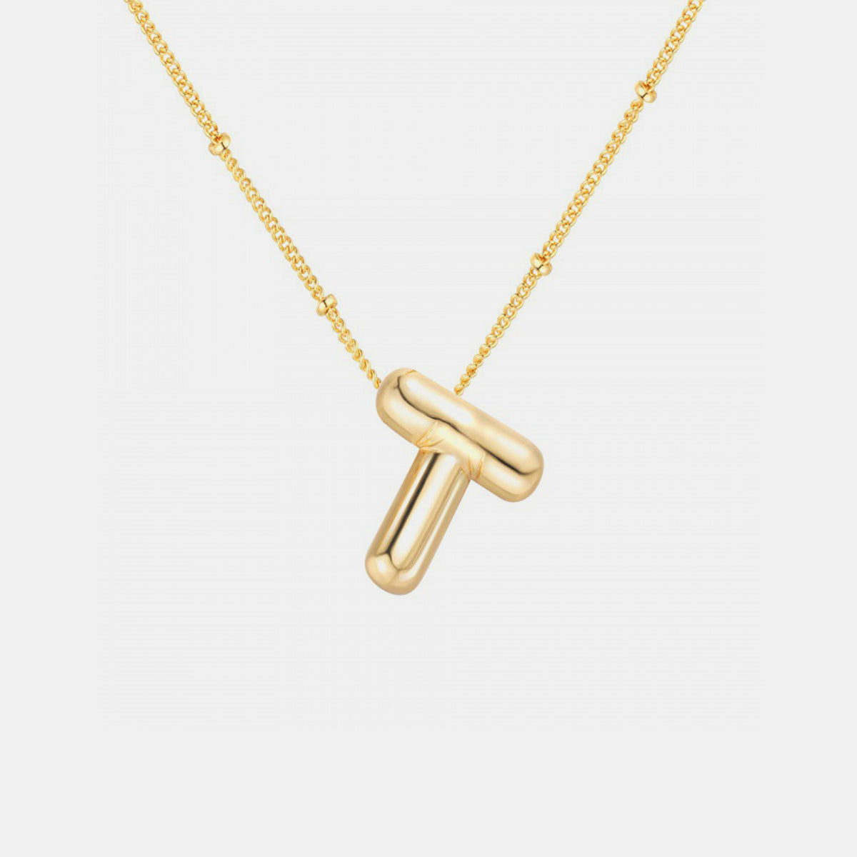 Gold-Plated Bubble Initial Necklace (T-Z)