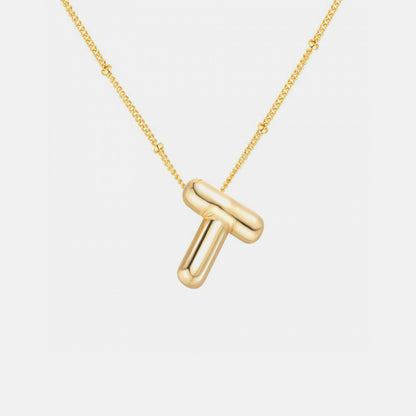 Gold-Plated Bubble Initial Necklace (T-Z)