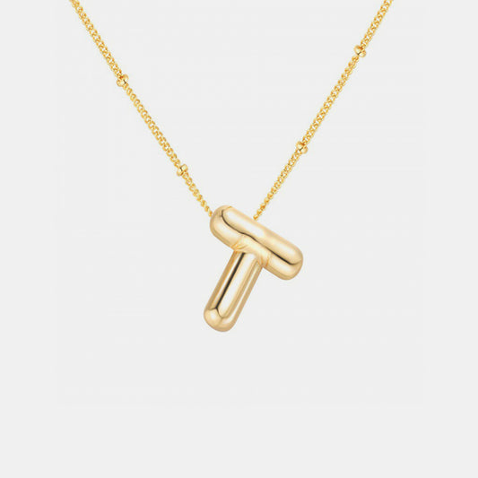 Gold-Plated Bubble Initial Necklace (T-Z)