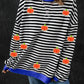 Pumpkin Striped Long Sleeve Sweatshirt