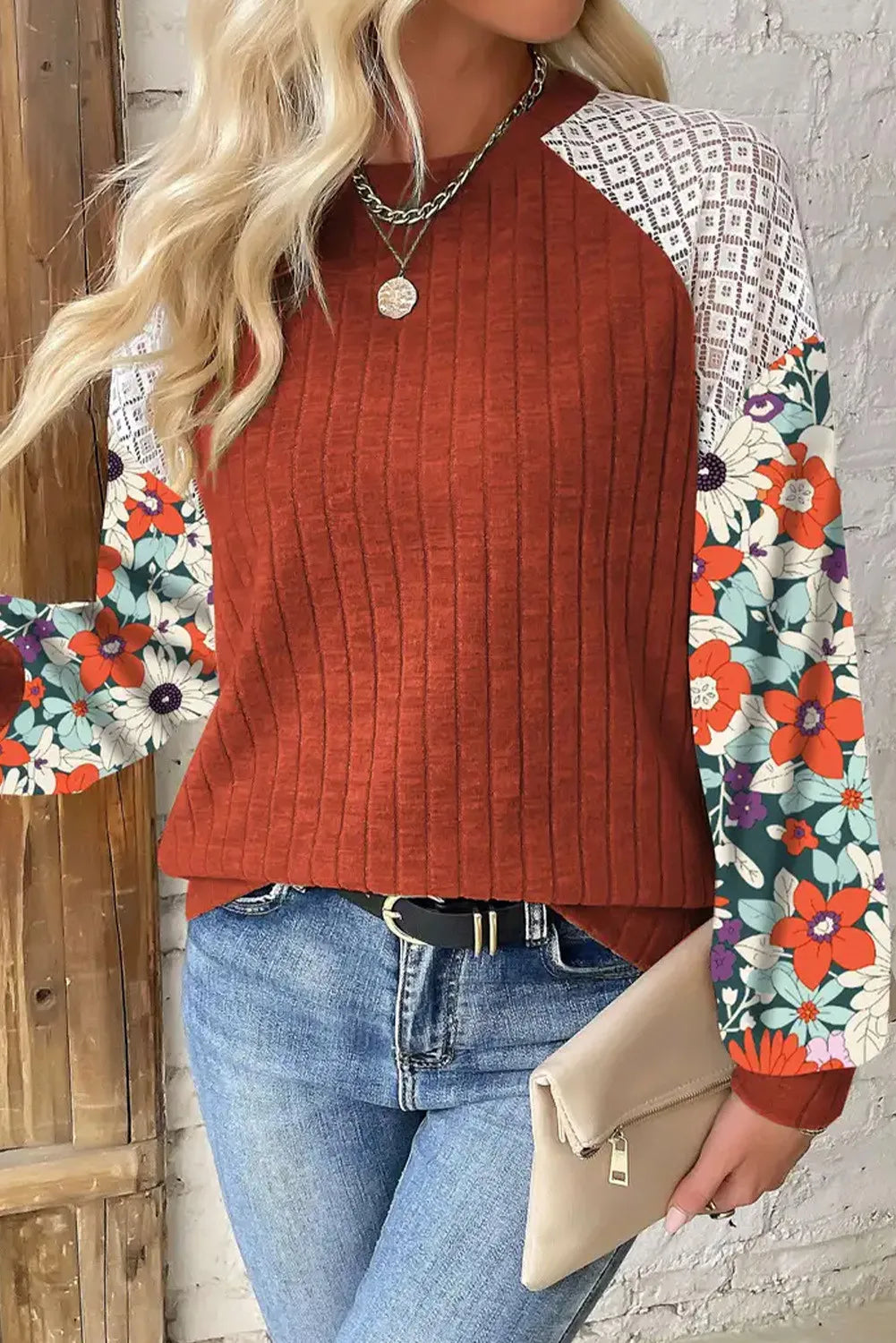 Floral Sleeve Stylish Blouse