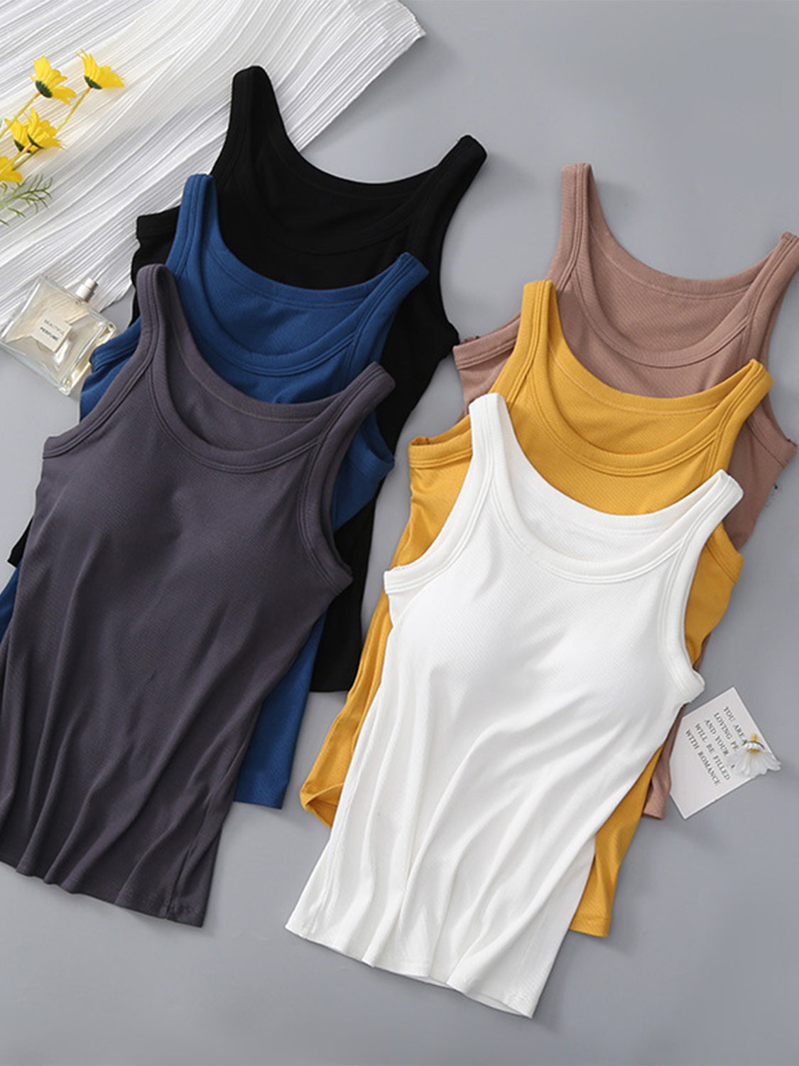 Round Neck Tank Top with Bra