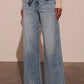 Stylish Tied Wide Leg Jeans with Pockets