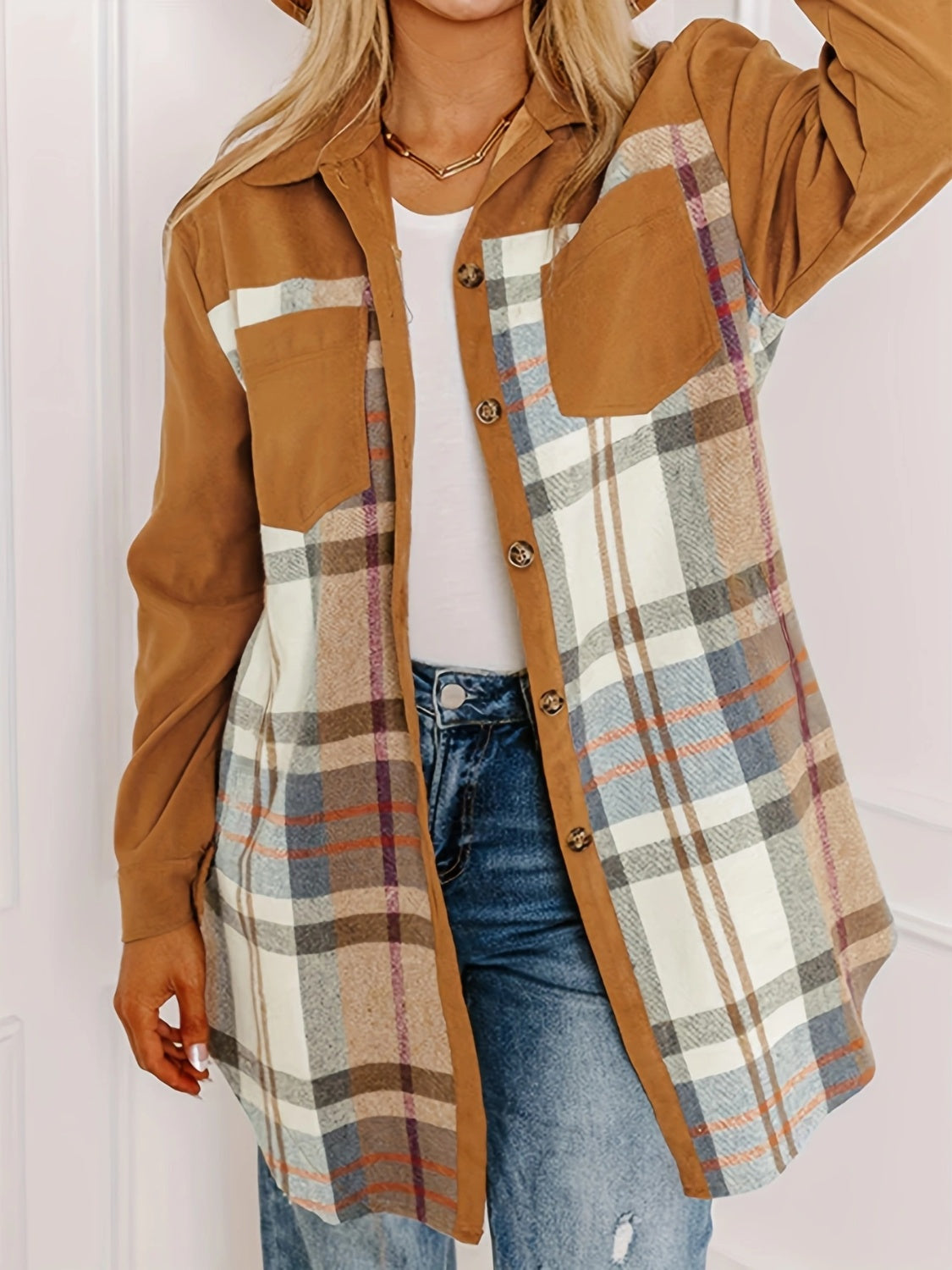 Plaid Long Sleeve Jacket