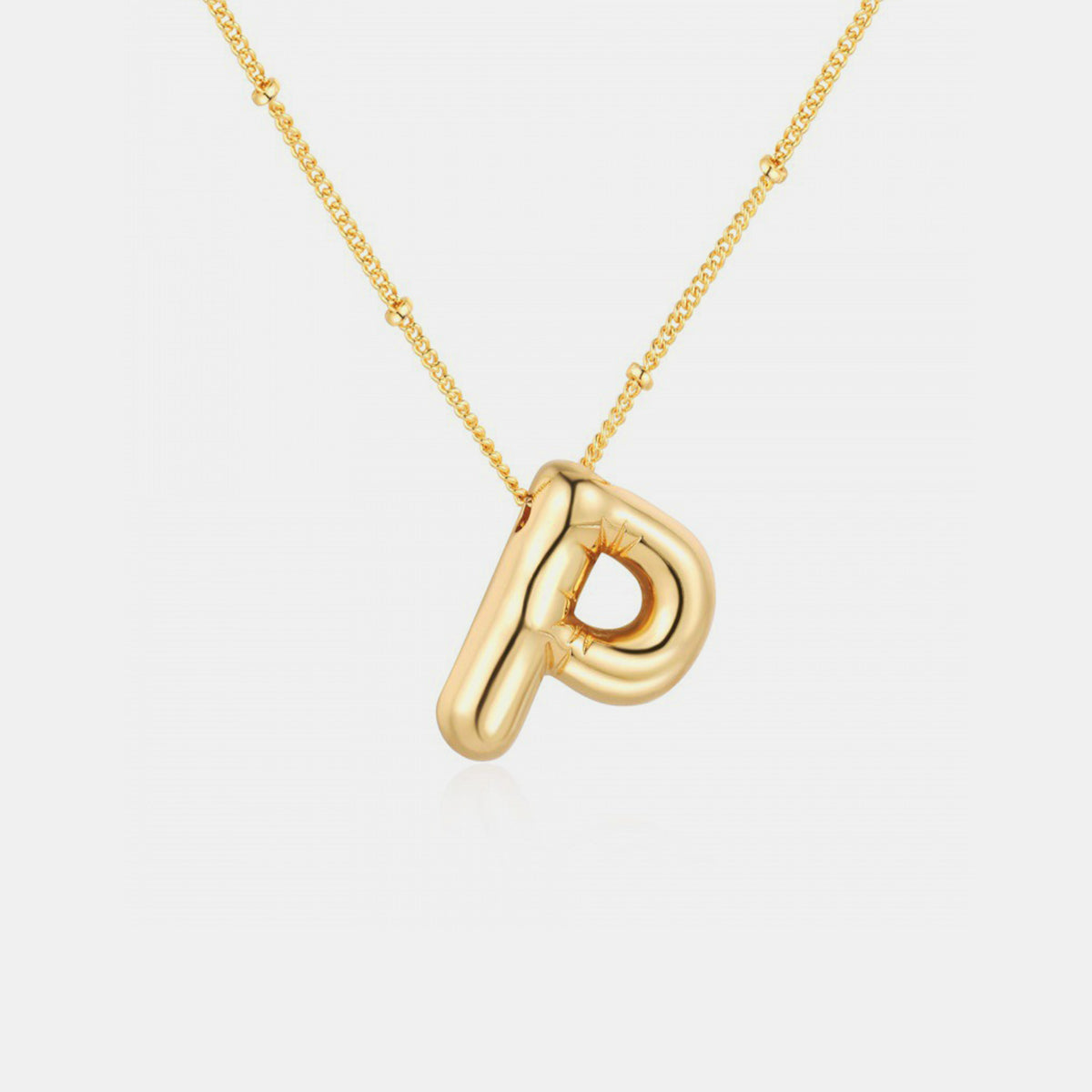 Gold-Plated Bubble Initial Necklace (K-S)