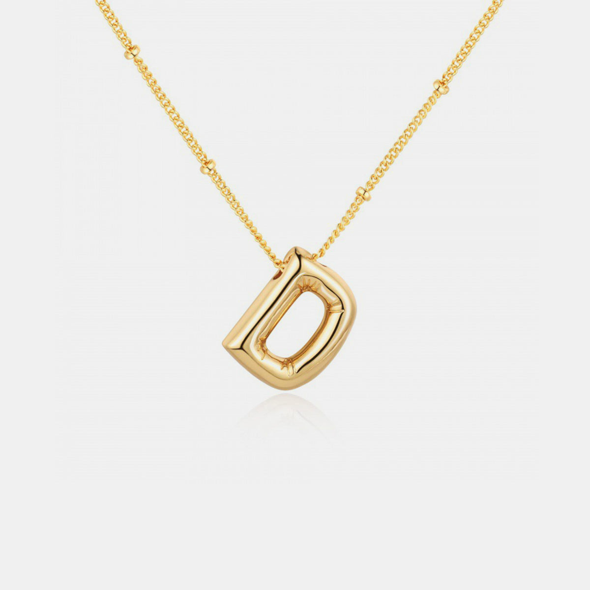 Gold-Plated Bubble Initial Necklace (A-J)