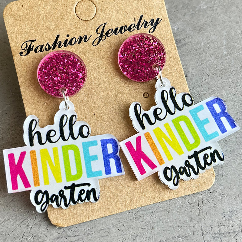 Hello Grade Acrylic Dangle Earrings