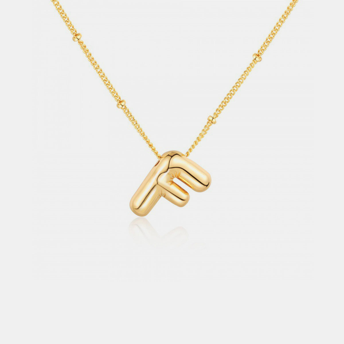 Gold-Plated Bubble Initial Necklace (A-J)