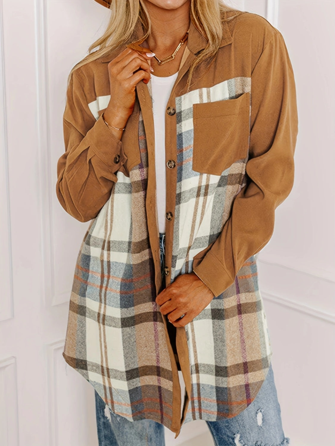 Plaid Long Sleeve Jacket