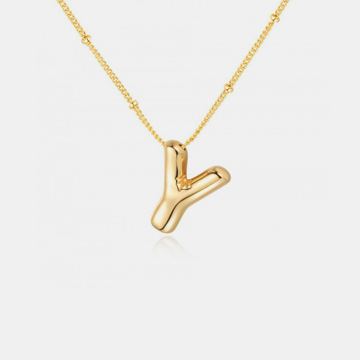 Gold-Plated Bubble Initial Necklace (T-Z)