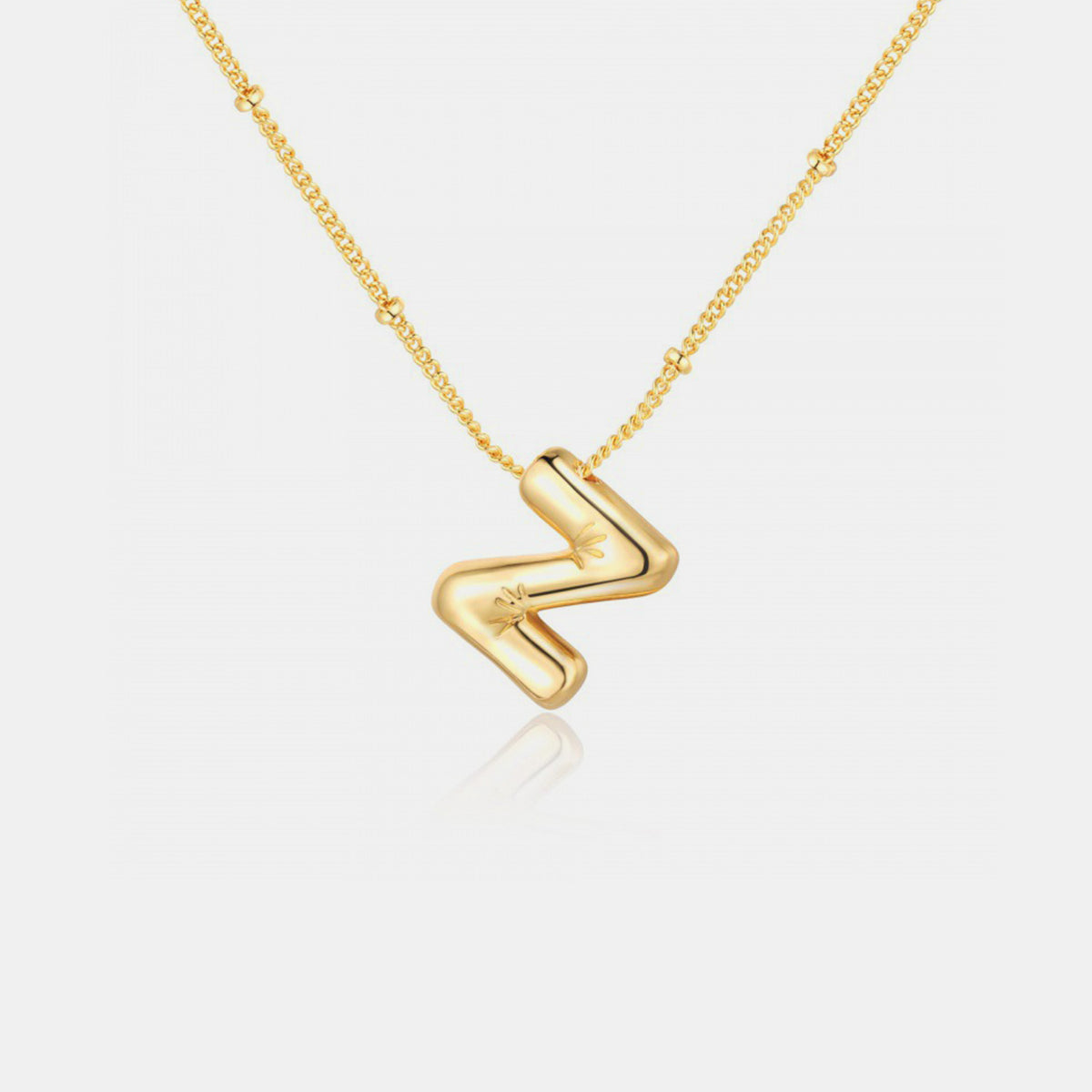 Gold-Plated Bubble Initial Necklace (T-Z)