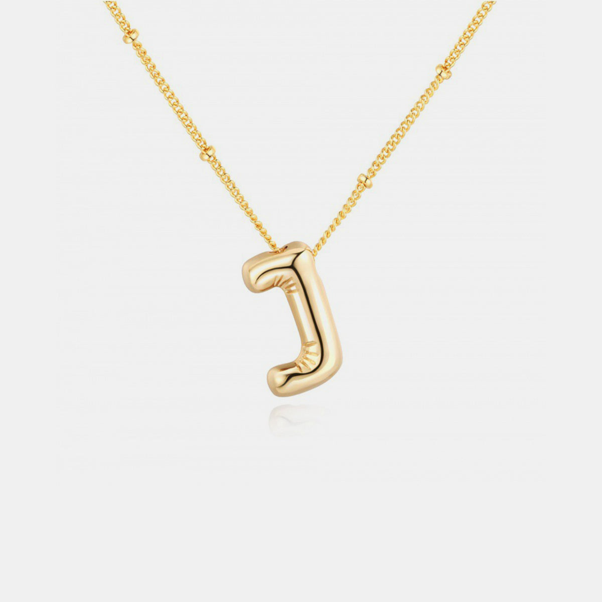 Gold-Plated Bubble Initial Necklace (A-J)