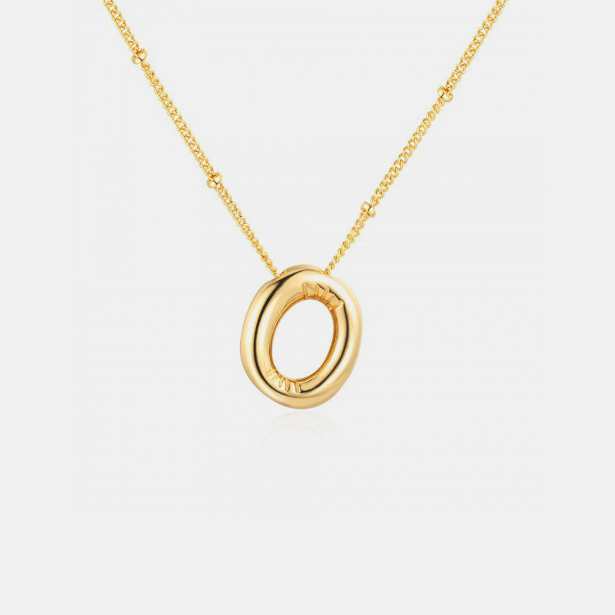 Gold-Plated Bubble Initial Necklace (K-S)