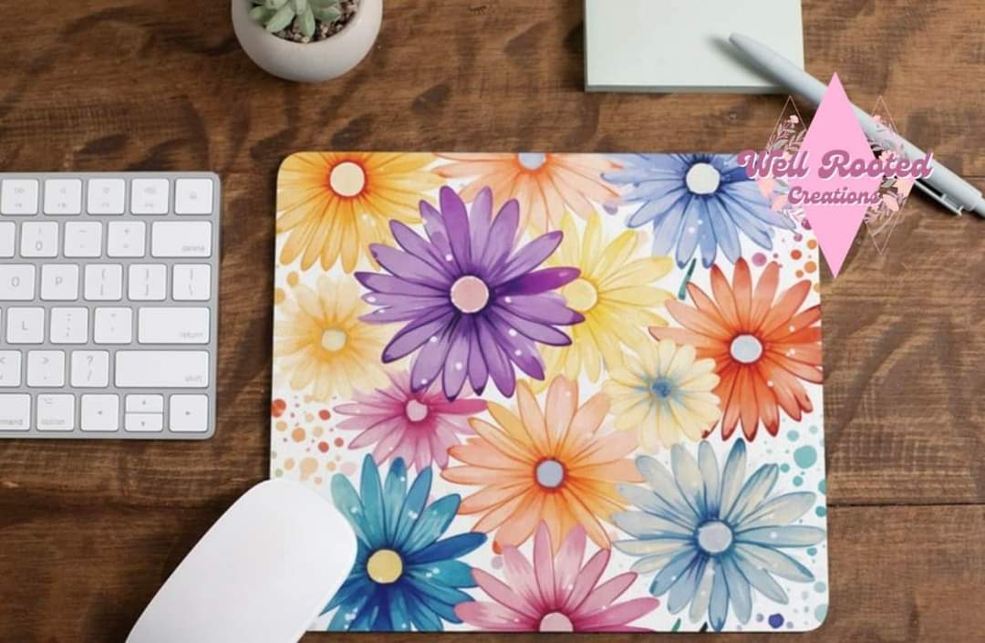 Colorful Floral Mouse Pad