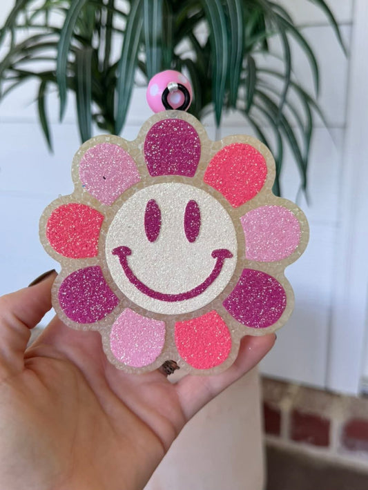 Flower Smiley Face Car Freshie