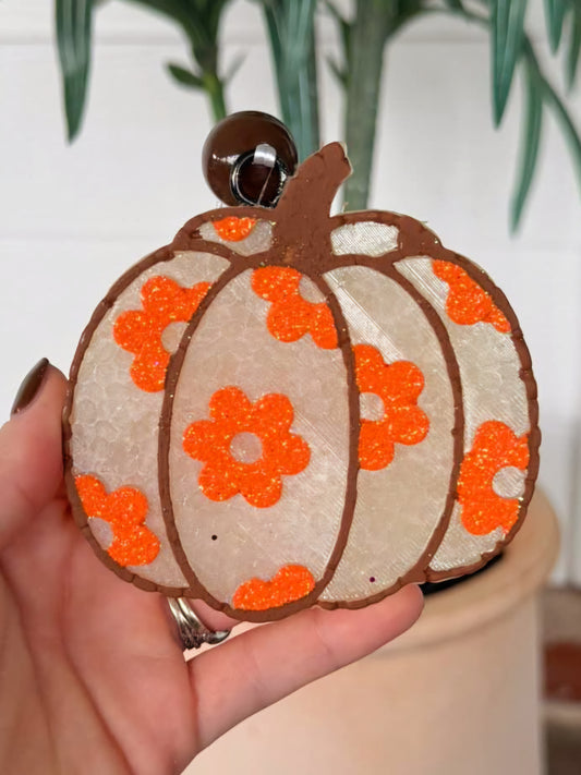 Floral Pumpkin Car Freshie