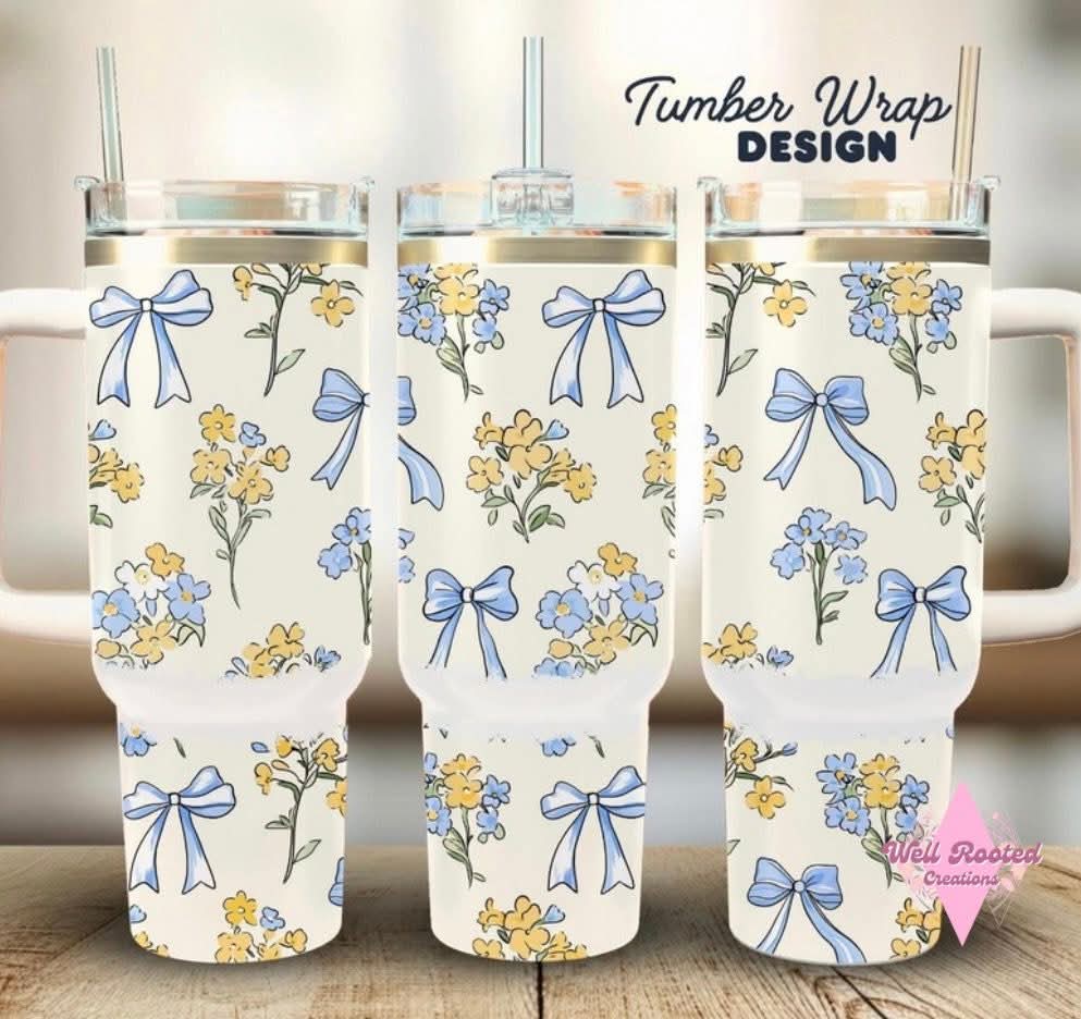 40 oz Floral & Bows Tumbler