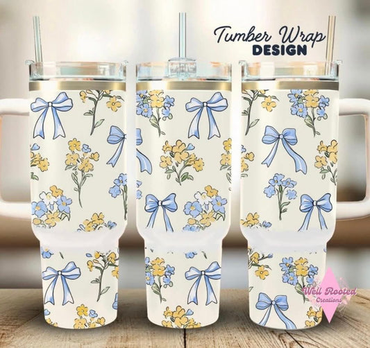 40 oz Floral & Bows Tumbler
