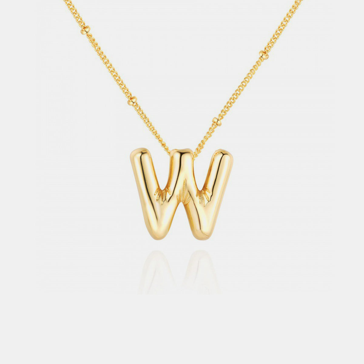 Gold-Plated Bubble Initial Necklace (T-Z)