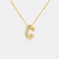 Gold-Plated Bubble Initial Necklace (A-J)