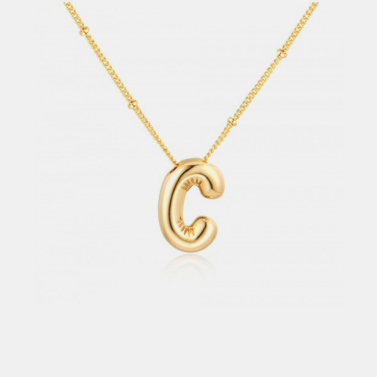 Gold-Plated Bubble Initial Necklace (A-J)