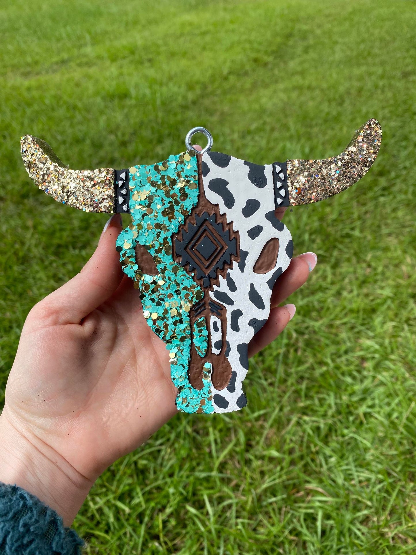 Rose Gold & Teal Cowboy Bull