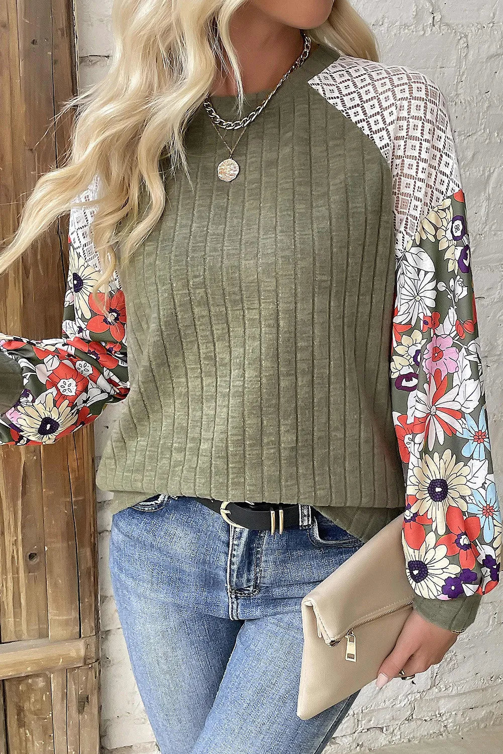 Floral Sleeve Stylish Blouse