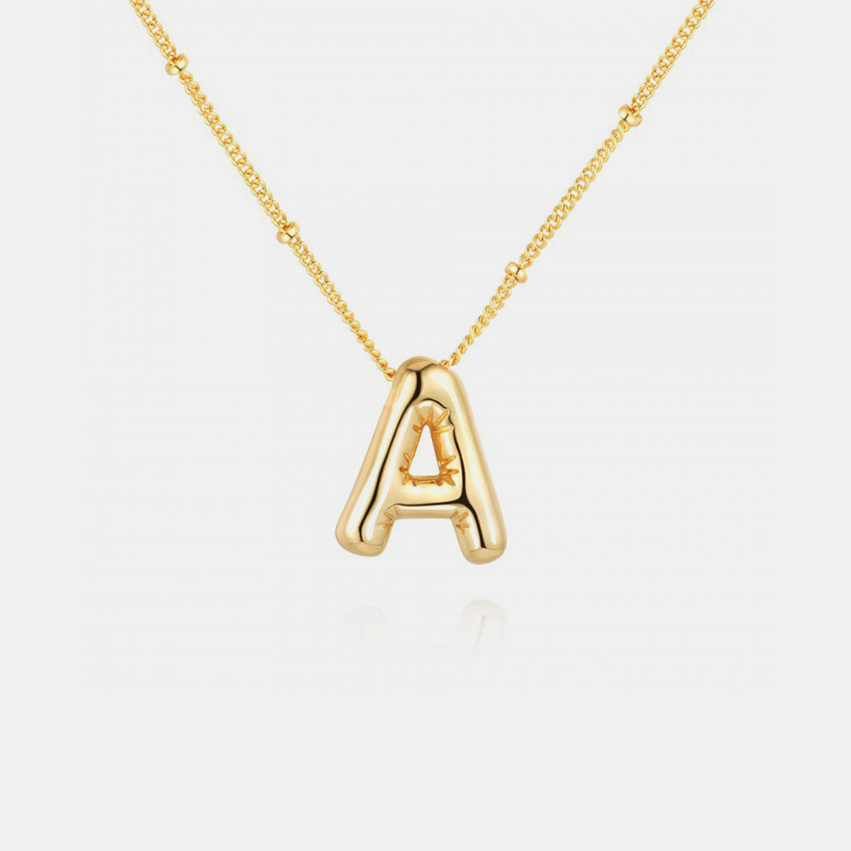 Gold-Plated Bubble Initial Necklace (A-J)