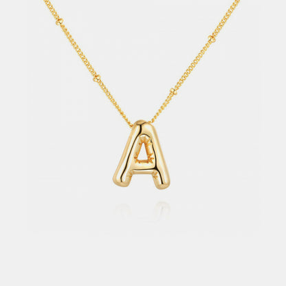 Gold-Plated Bubble Initial Necklace (A-J)