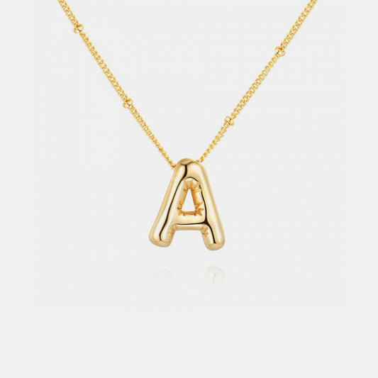 Gold-Plated Bubble Initial Necklace (A-J)