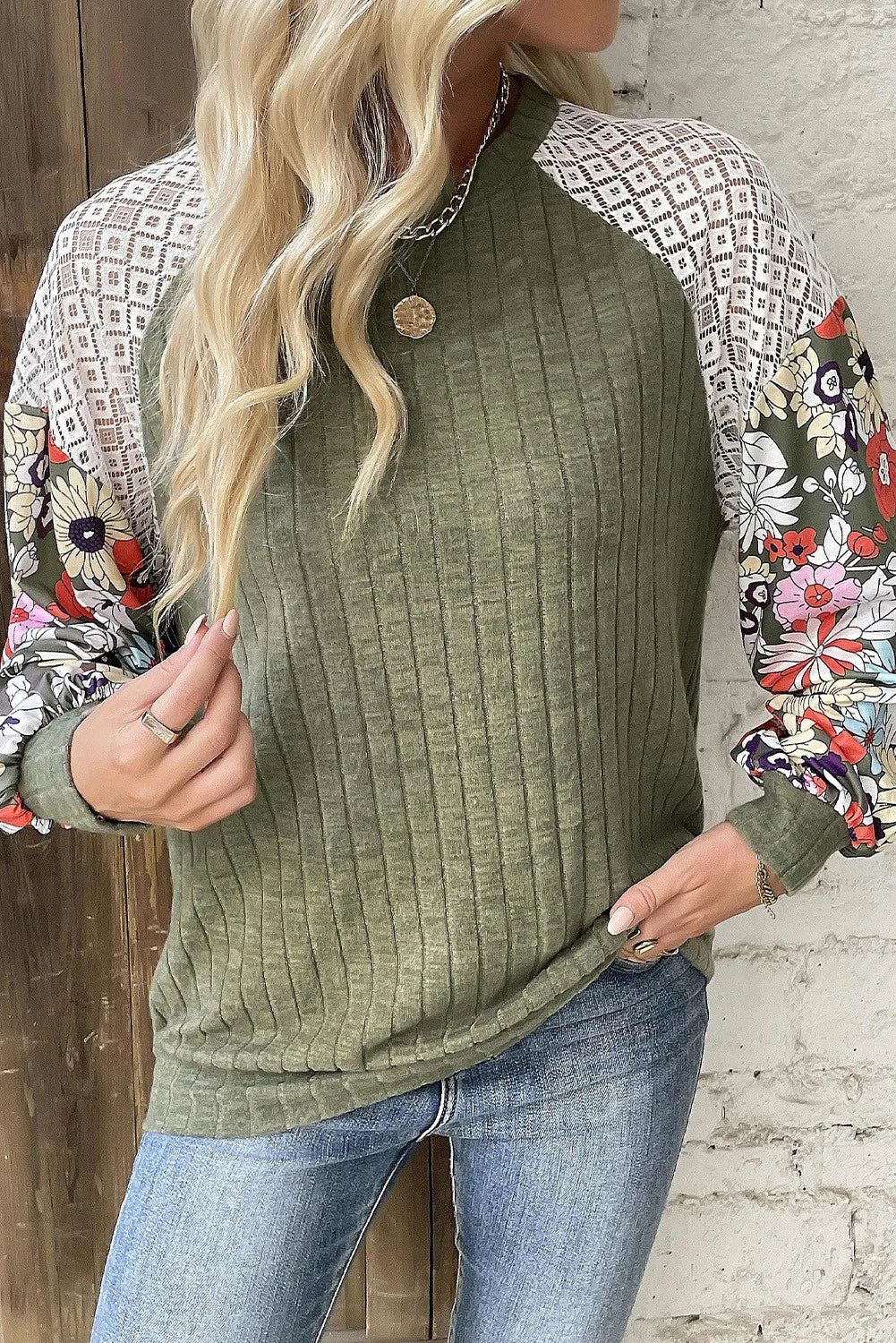 Floral Sleeve Stylish Blouse