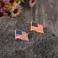 2 Piece Drip Oil US American Flag Brooch Pin